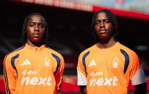Ugandan-Swedish twins Jubilee and Joseph Ntege after signing for Nottingham Forest Academy.