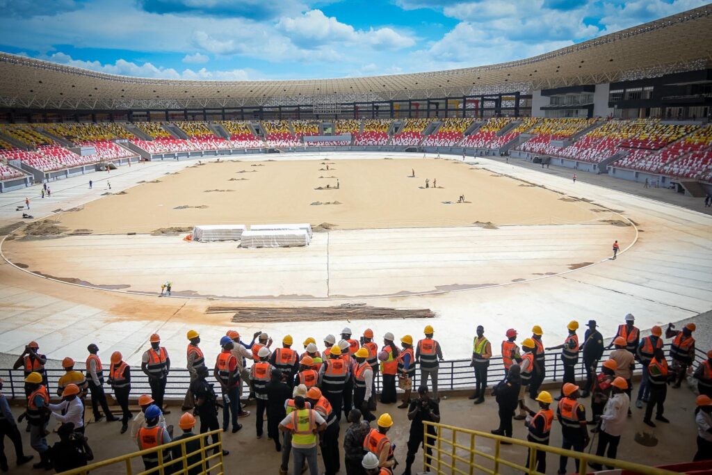 Wide view of Akii-Bua Olympic Stadium in Lira under construction ahead of Uganda’s preparations for AFCON 2027.