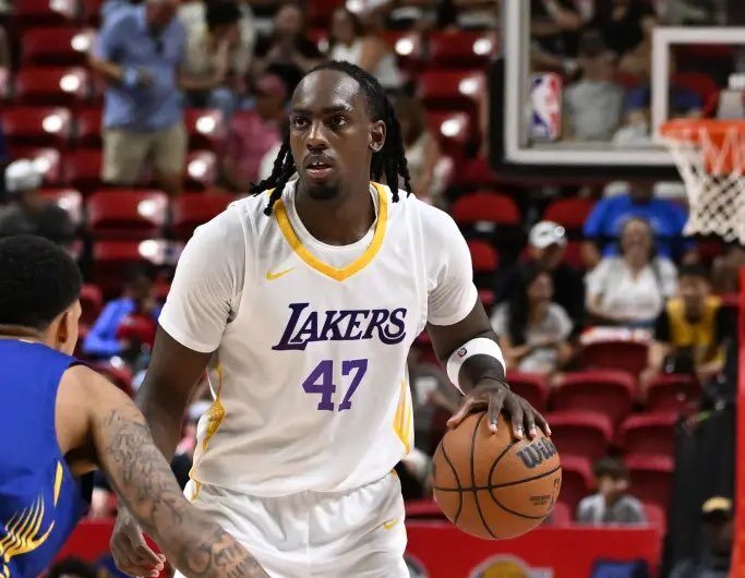 Arthur Kaluma in action for the Los Angeles Lakers during the 2026 NBA Summer League.