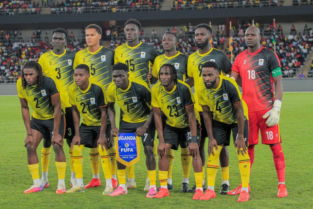 Uganda Cranes players during a 2027 Africa Cup of Nations qualifying match