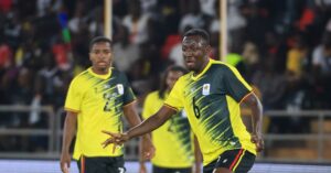 Baba Alhassan in action for Uganda Cranes during the AFCON 2027 qualifiers