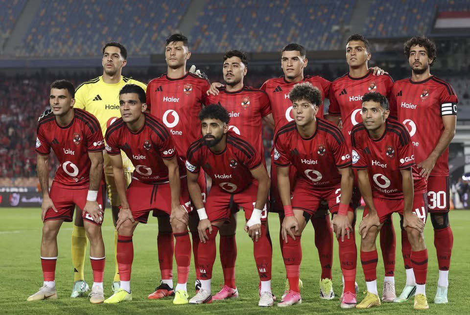 Al Ahly players ahead of their CAF Confederation Cup match against Kitara FC.