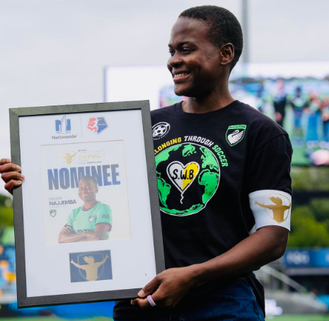 Uganda international and Boston Legacy FC forward Fauzia Najjemba